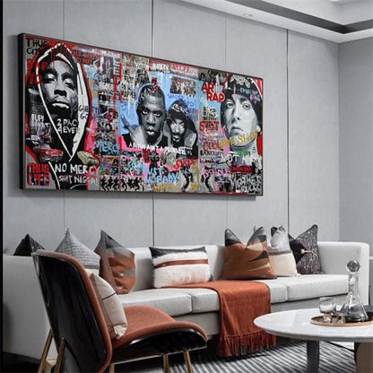 EM, Pac, Jay, Snoop canvas