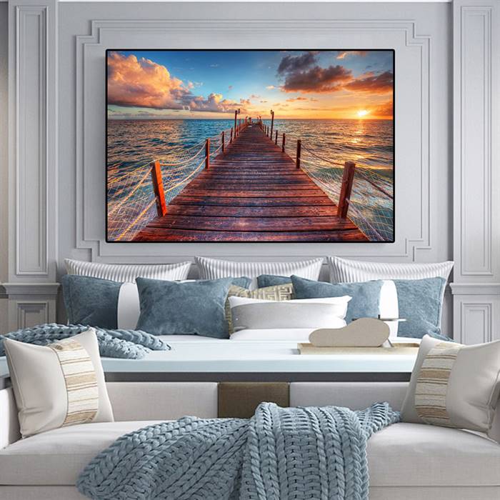 Endless wooden bridge canvas