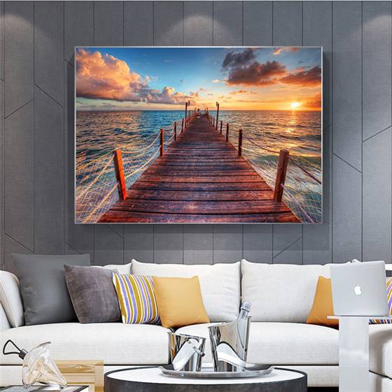 Endless wooden bridge canvas