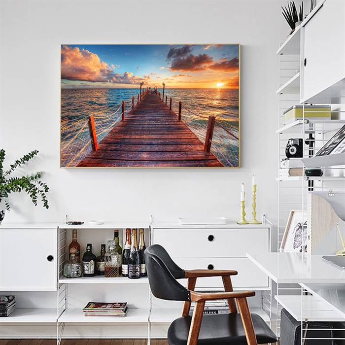 Endless wooden bridge canvas