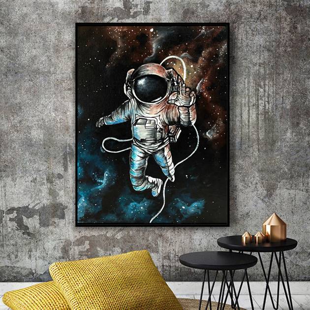 Floating astronaut canvas