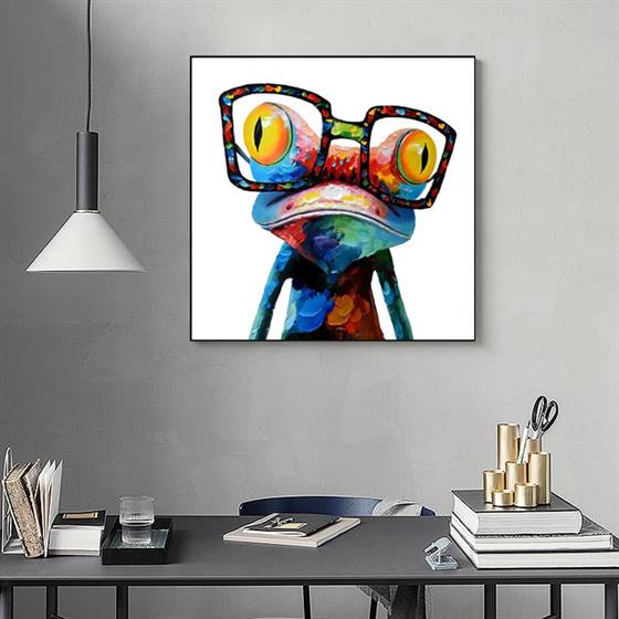 Frog with big glassess canvas