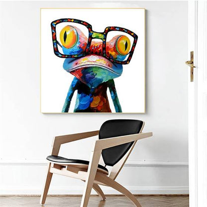 Frog with big glassess canvas