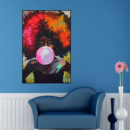 Girl with a bubble balloon canvas