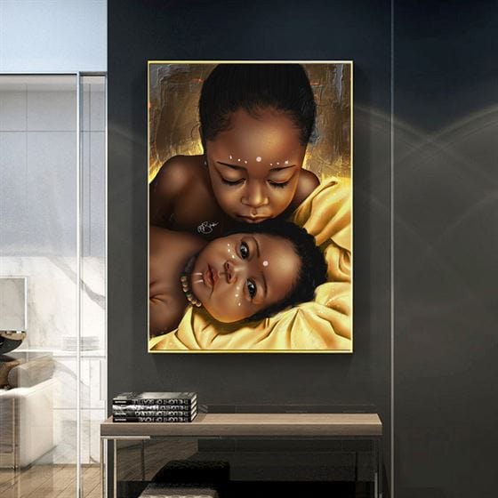 Golden African child canvas