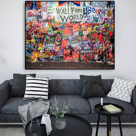 Graffiti satire canvas