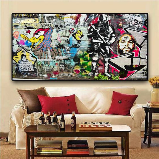 Graffiti wall canvas