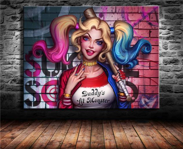 Harley Quinn cartoon canvas