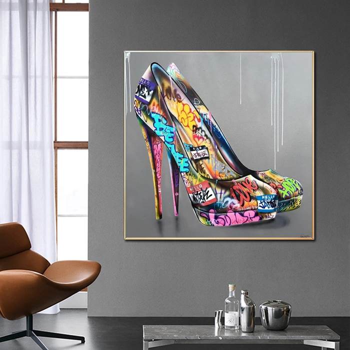 High heels canvas
