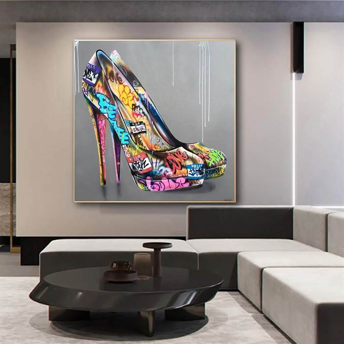 High heels canvas