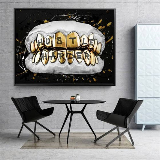 Hustle harder canvas