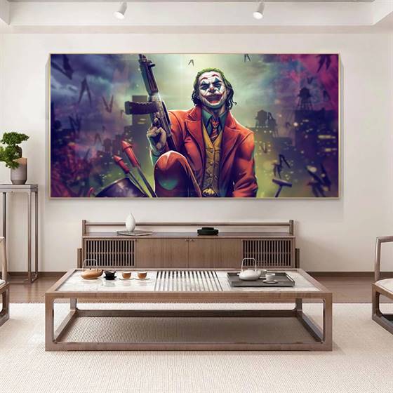Joker holding a rifle canvas