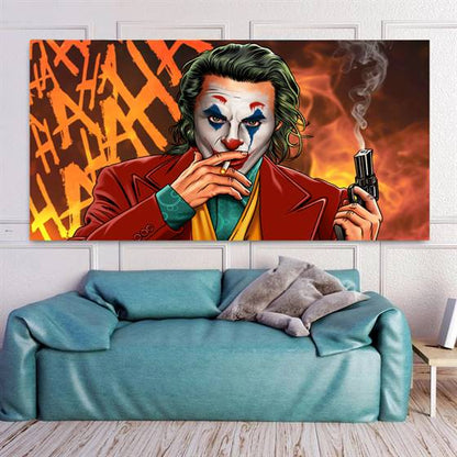 Joker smoking canvas