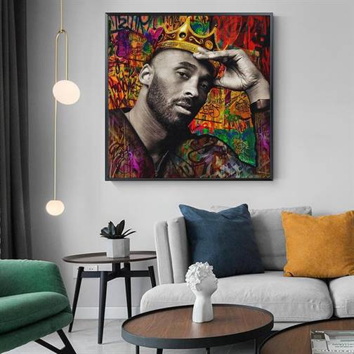 Kobe Bryant with a crown canvas