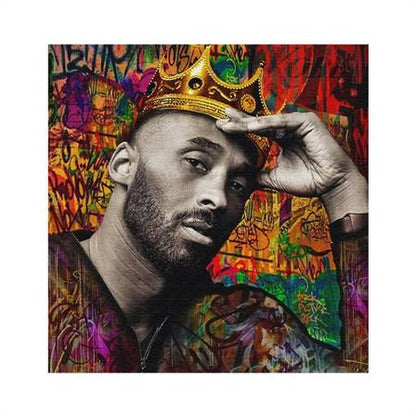 Kobe Bryant with a crown canvas