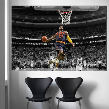 LeBron's slam dunk canvas
