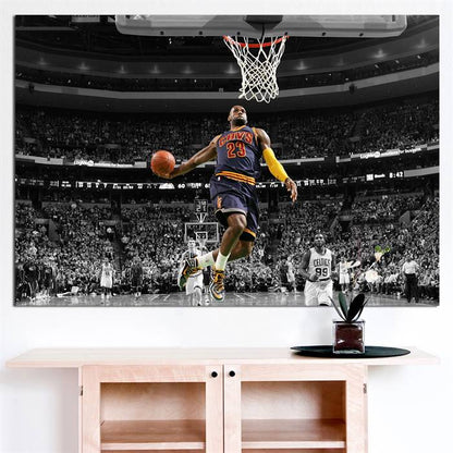 LeBron's slam dunk canvas