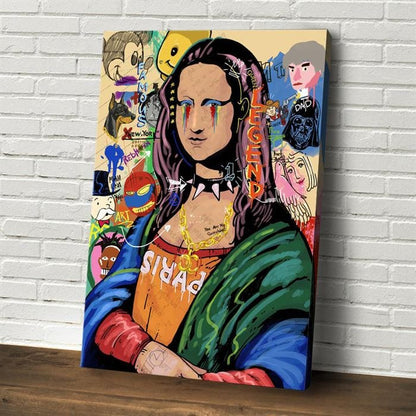 "Legend"  Mona Lisa graffiti canvas