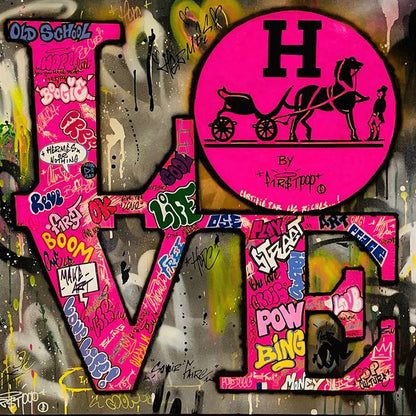 Love - graffiti art (pink) canvas