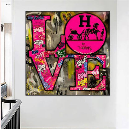 Love - graffiti art (pink) canvas