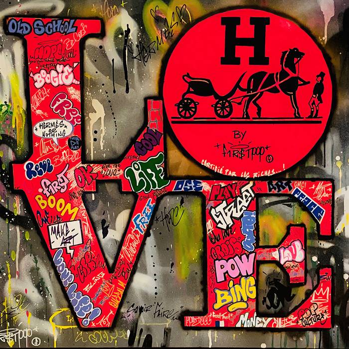 Love - graffiti art (red) canvas