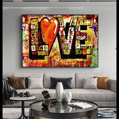 Love graffiti canvas