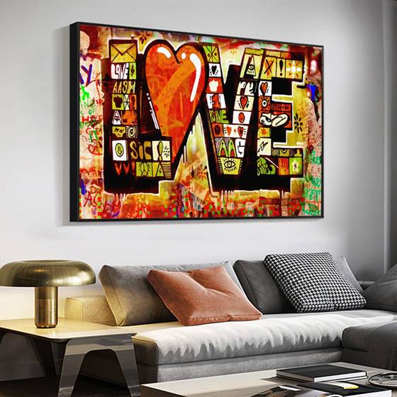 Love graffiti canvas