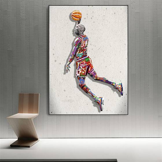 Michael Jordan's free throw line dunk canvas