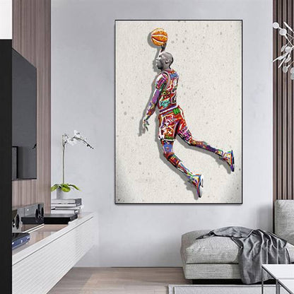 Michael Jordan's free throw line dunk canvas