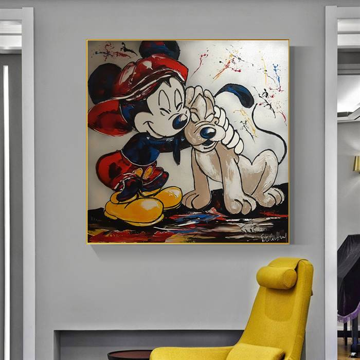 Mickey and Pluto canvas