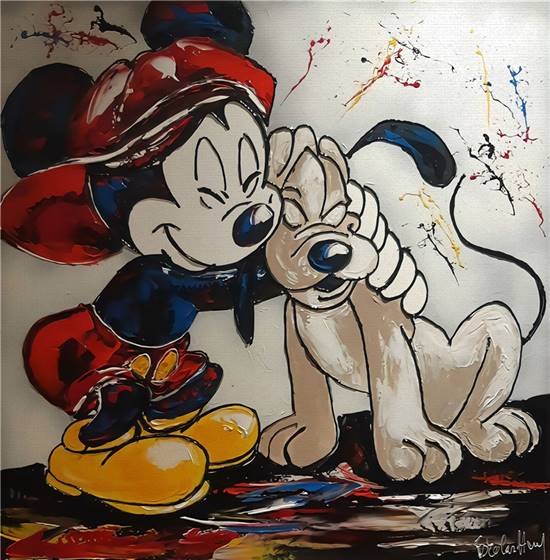 Mickey and Pluto canvas