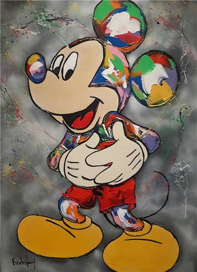 Mickey Mouse laughing canvas