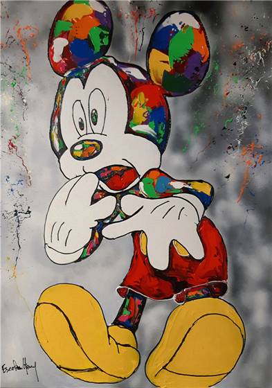 Mickey Mouse wondering canvas