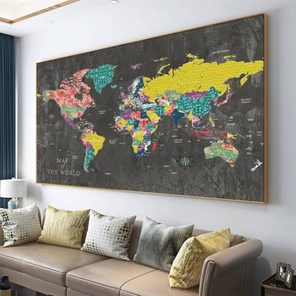 Modernistic world map canvas