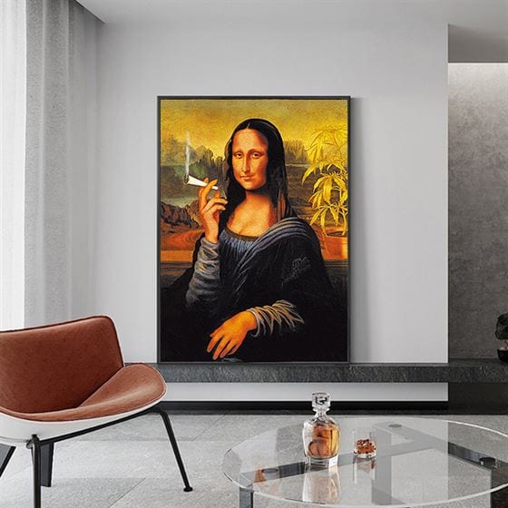 Mona Lisa smoking canvas