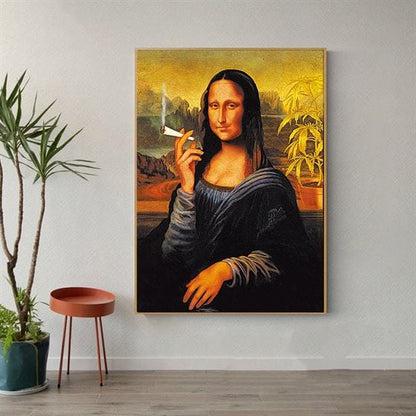 Mona Lisa smoking canvas