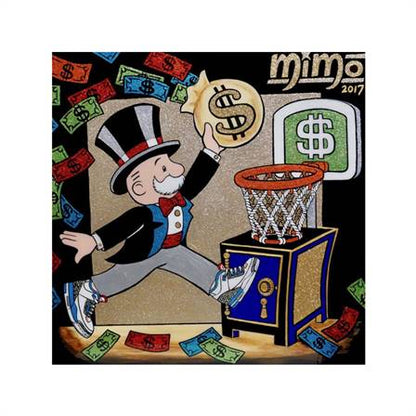 Monopoly guy's slam dunk canvas