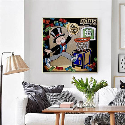 Monopoly guy's slam dunk canvas