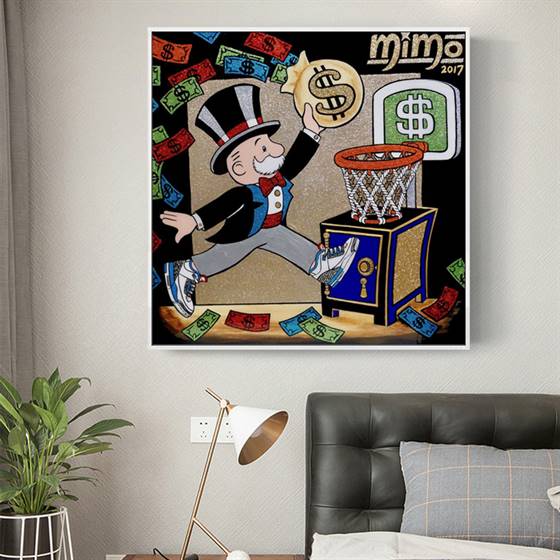 Monopoly guy's slam dunk canvas