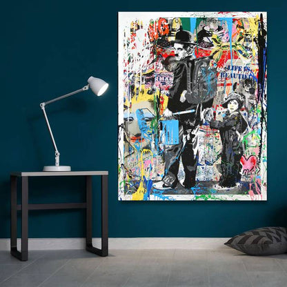 Mr. Brainwash - Charlie Chaplin canvas