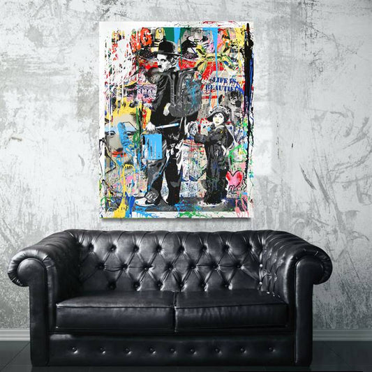 Mr. Brainwash - Charlie Chaplin canvas