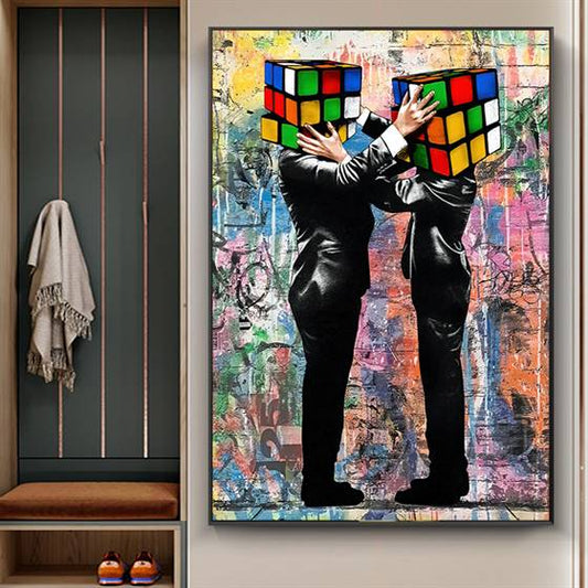 Mr. Brainwash- Rubik's cube canvas