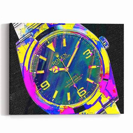 Mulitocolor Rolex watch canvas