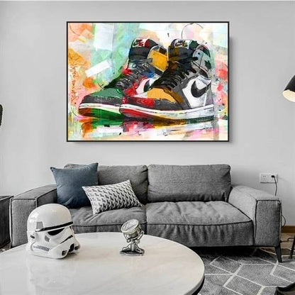 Multicolor Air Jordan's canvas