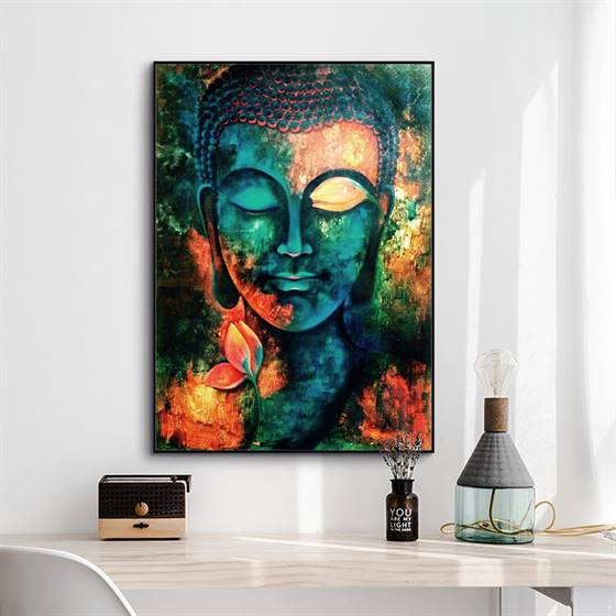 Multicolor Buddha canvas