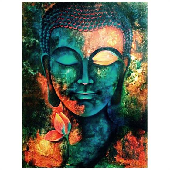 Multicolor Buddha canvas