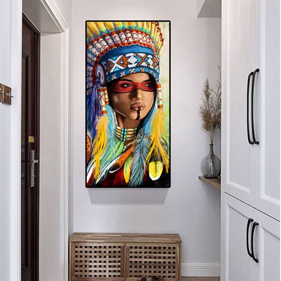 Native American girl canvas