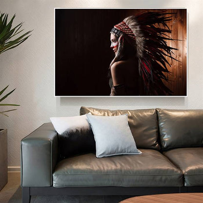 Native American girl portrait canvas