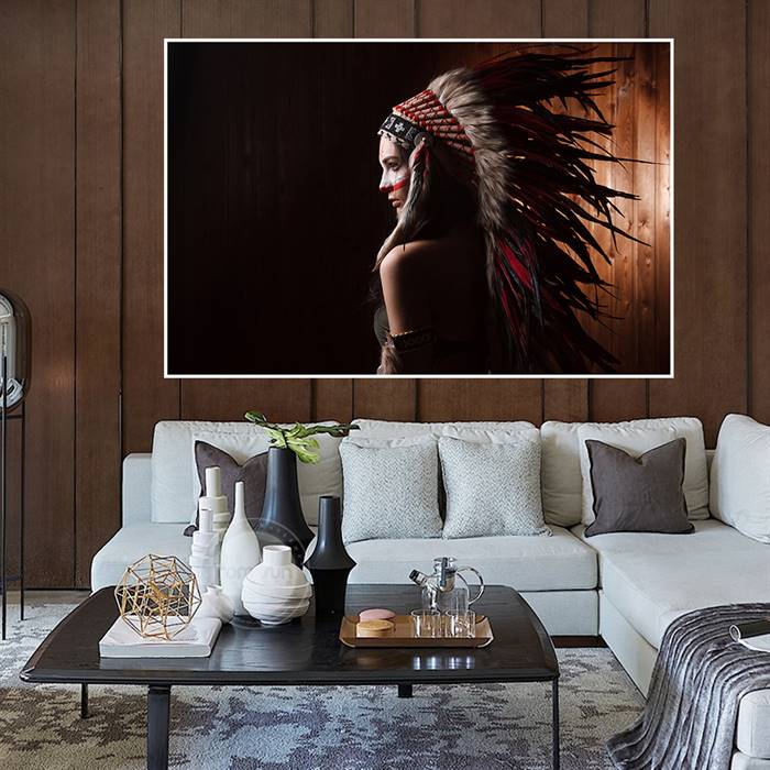Native American girl portrait canvas