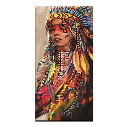 Native American woman portrait canvas